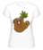 Aperçu: Paresseux Se Bloque Sur La Branche -  T-shirt Shirtinator femme - Blanc - Devant