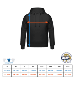 Happy Wife Happy Life - Sweat à capuche Homme - Tableau des tailles