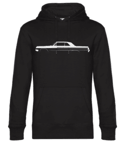 'Chevrolet Impala SS 1964' Silhouette - Sweat à capuche premium Unisexe - Noir - Devant