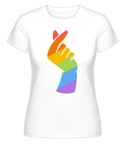 Queer Doigts Coeur -  T-shirt Shirtinator femme - Blanc - Devant
