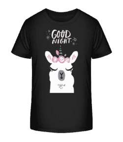 Unicorn Lama - Kid's Organic T-Shirt Stanley Stella 2.0 - Black - Front