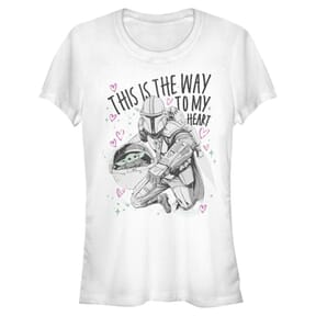 Star Wars - The Mandalorian - Mandalorian & the Child Way to My Heart - Valentine's Day - Femme T-shirt - Blanc - Devant
