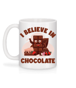 I Believe In Chocolate - Mug en céramique blanc - Blanc - Derrière