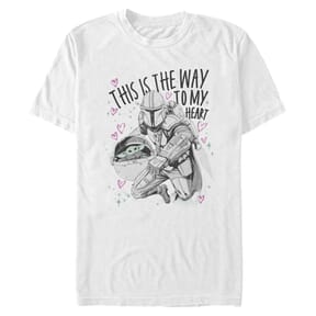 Star Wars - The Mandalorian - Mandalorian & the Child Way to My Heart - Valentine's Day - Homme T-shirt - Blanc - Devant
