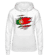 Aperçu:  Drapeau déchiré Portugal - Sweat à capuche Femme - Blanc - Devant