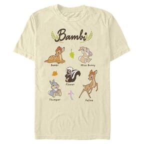 Disney Classics - Bambi - Skupina Textbook - Homme T-shirt - Crème - Devant