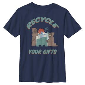 Star Wars - R2-D2 Jawa Recycle Gifts - Christmas - Enfant T-shirt - Bleu marine - Devant