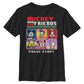 Disney Classics - Mickey Mouse - Skupina Pixel Friends - Enfant T-shirt - Noir - Devant