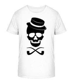 Crâne Avec Chapeau - T-shirt bio Enfant Stanley Stella 2.0 - Blanc - Devant