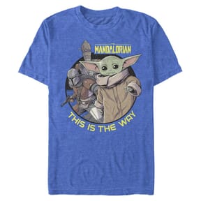 Star Wars - The Mandalorian - Skupina Threes A Charm - Homme T-shirt - Bleu royal chiné - Devant