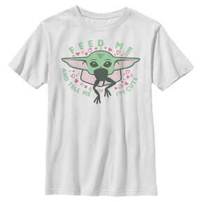Star Wars - The Mandalorian - The Child Feed Me And Tell Me I'M Cute - Valentine's Day - Enfant T-shirt - Blanc - Devant