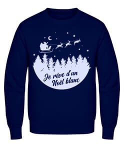 Je Rêve D’un Noël Blanc - Sweatshirt Homme - Bleu marine - Devant