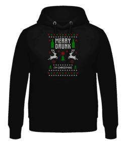 Merry Drunk I Am  Christmas - Sweat à capuche Homme - Noir - Devant