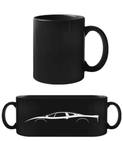 'Jaguar XJ220' Silhouette - Tasse Noire - Noir - Devant