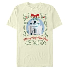Star Wars - R2-D2 Merry Beep - Christmas - Homme T-shirt - Crème - Devant
