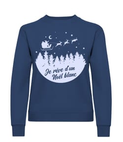 Je Rêve D’un Noël Blanc - Sweatshirt Femme - Bleu marine - Devant
