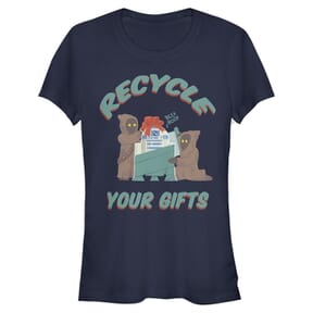Star Wars - R2-D2 Jawa Recycle Gifts - Christmas - Femme T-shirt - Bleu marine - Devant