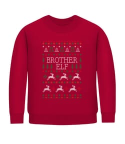 Brother Elf - Kid's Sweatshirt - Red - Front