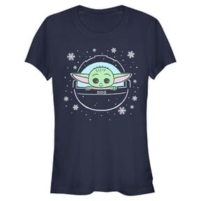 Star Wars - The Mandalorian - The Child Snow Child - Christmas - Femme T-shirt - Bleu marine - Devant