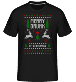 Merry Drunk I Am  Christmas -  T-Shirt Shirtinator homme - Noir - Devant