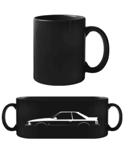 'Ford Mustang GT (1989)' Silhouette - Black Mug - Black - Front