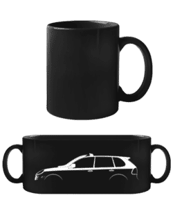 'Porsche Cayenne S 957' Silhouette - Tasse Noire - Noir - Devant