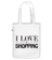 Aperçu: I Love Shopping - Sac en toile bio - Blanc - Devant
