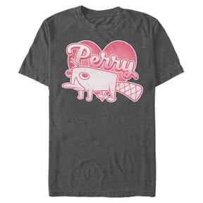 Disney Classics - Phinéas et Ferb - Perry Platypus Love - Homme T-shirt - Anthracite chiné - Devant