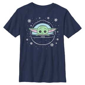 Star Wars - The Mandalorian - The Child Snow Child - Christmas - Enfant T-shirt - Bleu marine - Devant