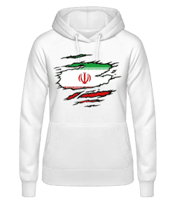 Drapeau mûré Iran - Sweat à capuche Femme - Blanc - Devant