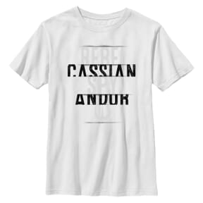 Star Wars - Andor - Cassian Andor Spy Text Stack - Enfant T-shirt - Blanc - Devant