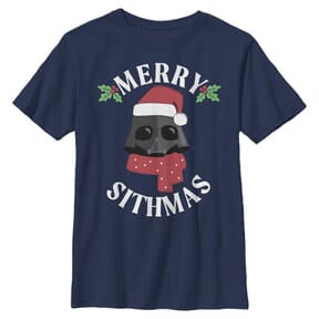 Star Wars - Darth Vader Merry Sithmas - Christmas - Enfant T-shirt - Bleu marine - Devant