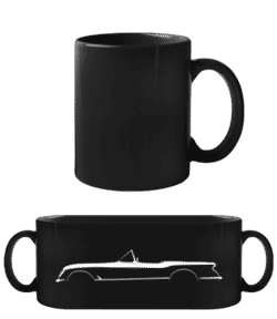 'Chevrolet Corvette C1 1953' Silhouette - Tasse Noire - Noir - Devant