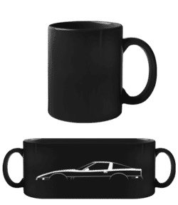 'Chevrolet Corvette C4' Silhouette - Tasse Noire - Noir - Devant