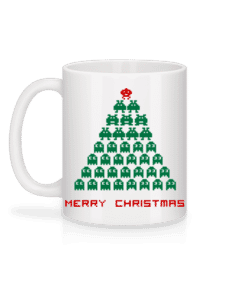 Merry Christmas Pixel Monster - Mug en céramique blanc - Blanc - Derrière