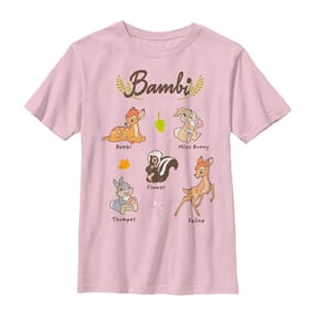 Disney Classics - Bambi - Skupina Textbook - Enfant T-shirt - Rose - Devant