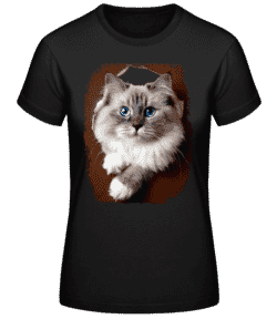 Un Chat Regarde Par Un Judas - T-shirt standard Femme - Noir - Devant