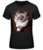 Aperçu: Un Chat Regarde Par Un Judas - T-shirt standard Femme - Noir - Devant