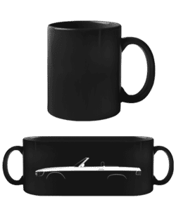 'Mercedes SL R107' Silhouette - Tasse Noire - Noir - Devant