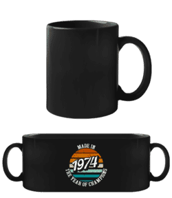 1974 The Year Of Champions - Black Mug - Black - Front