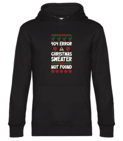 404 Error Christmas Sweater - Sweat à capuche premium Unisexe - Noir - Devant