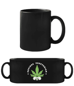 Obvious Vegetarian Weed - Tasse Noire - Noir - Devant