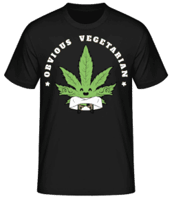 Obvious Vegetarian Weed - T-shirt standard Homme - Noir - Devant
